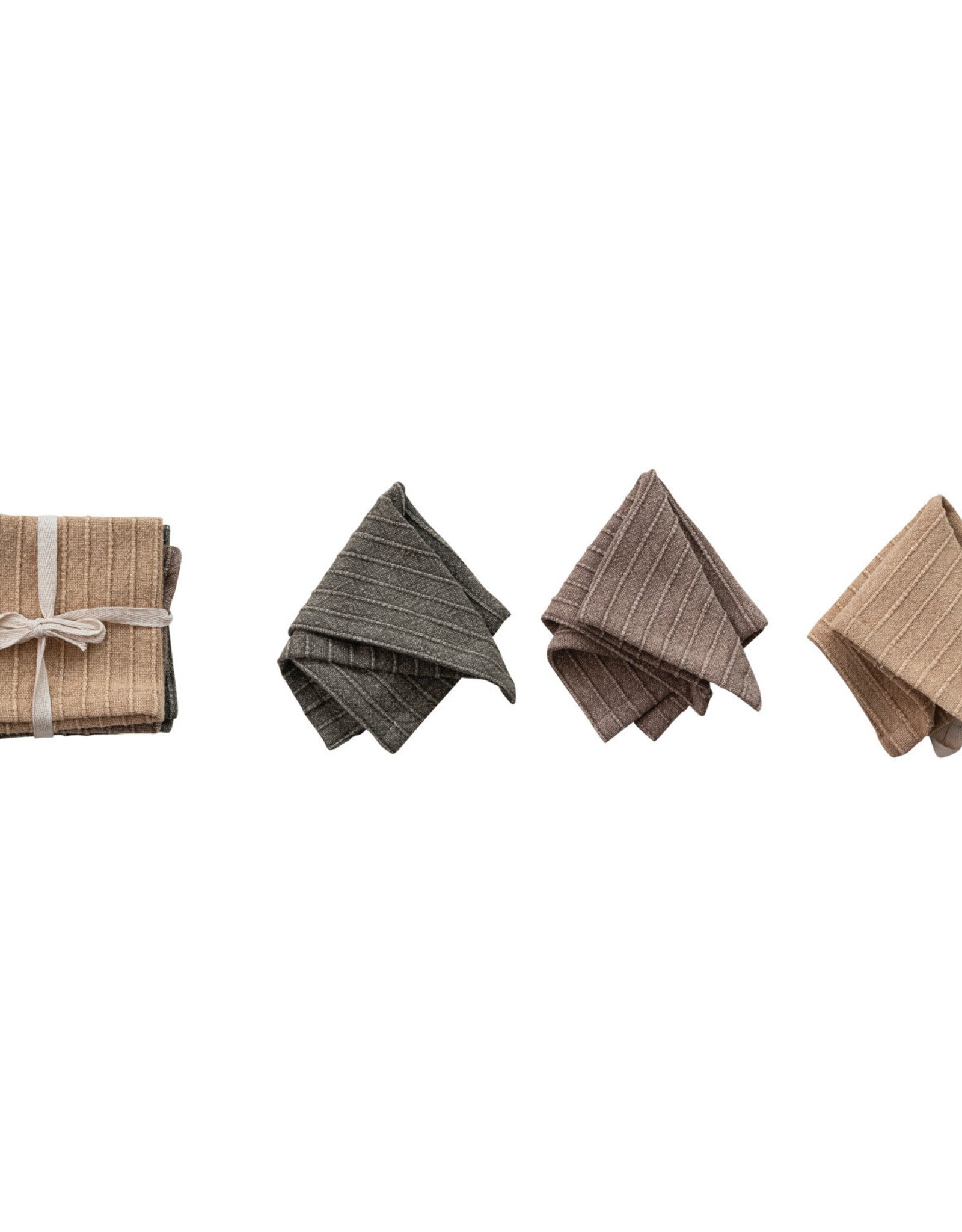 Stonewashed Cotton Striped Dish Cloths, Set of 3