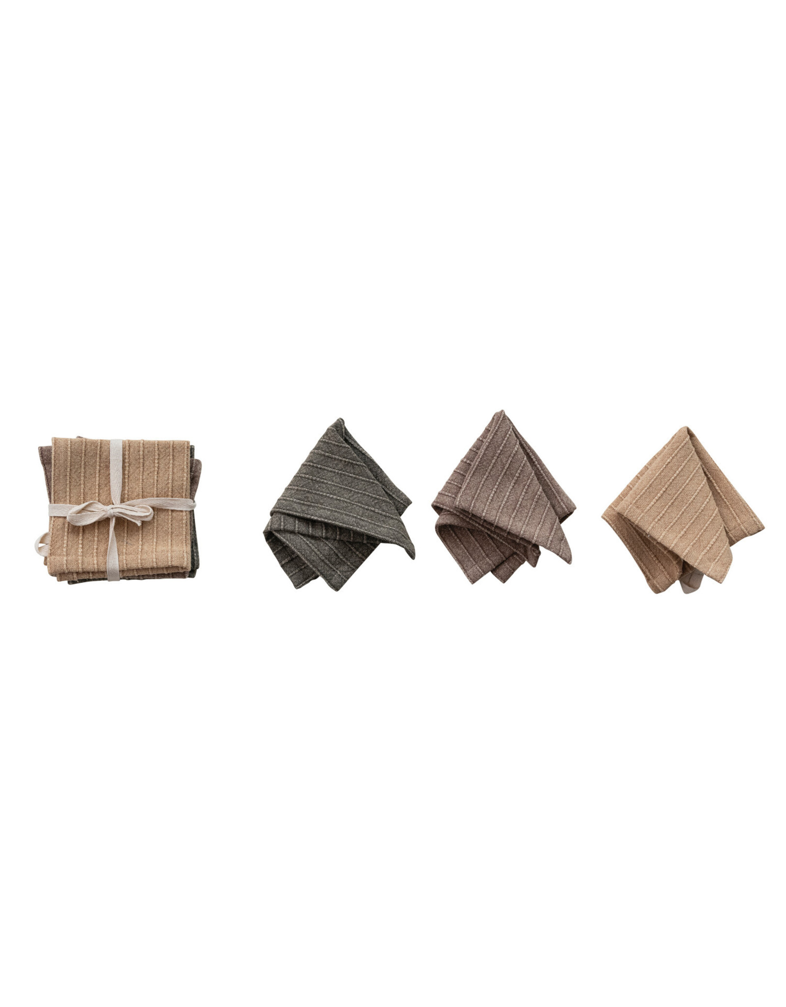 Stonewashed Cotton Striped Dish Cloths, Set of 3