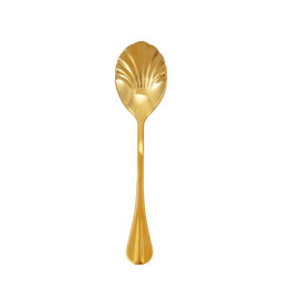 Stainless Steel Shell Shaped Spoon, Gold Finish
