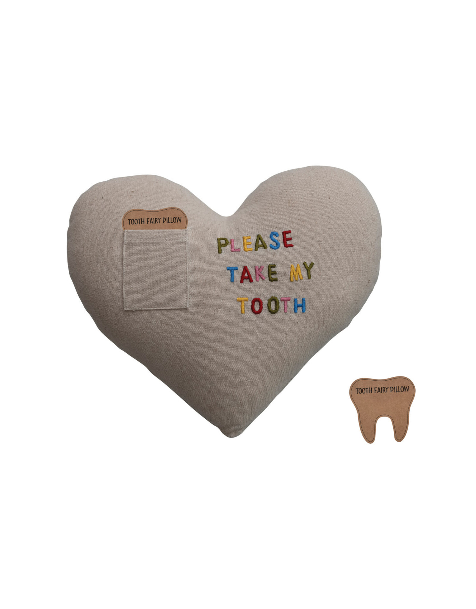 Tooth Fairy Pillow with Pocket & Embroidery "Please Take My Tooth"