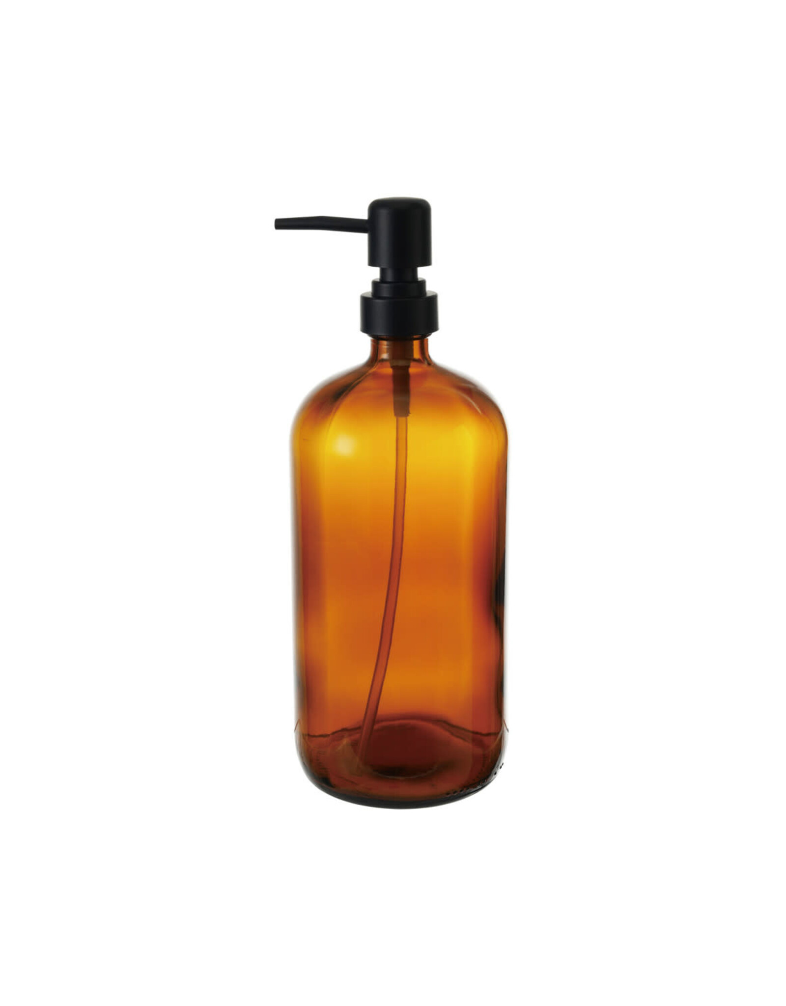 Glass Dispenser with Pump, Brown & Black