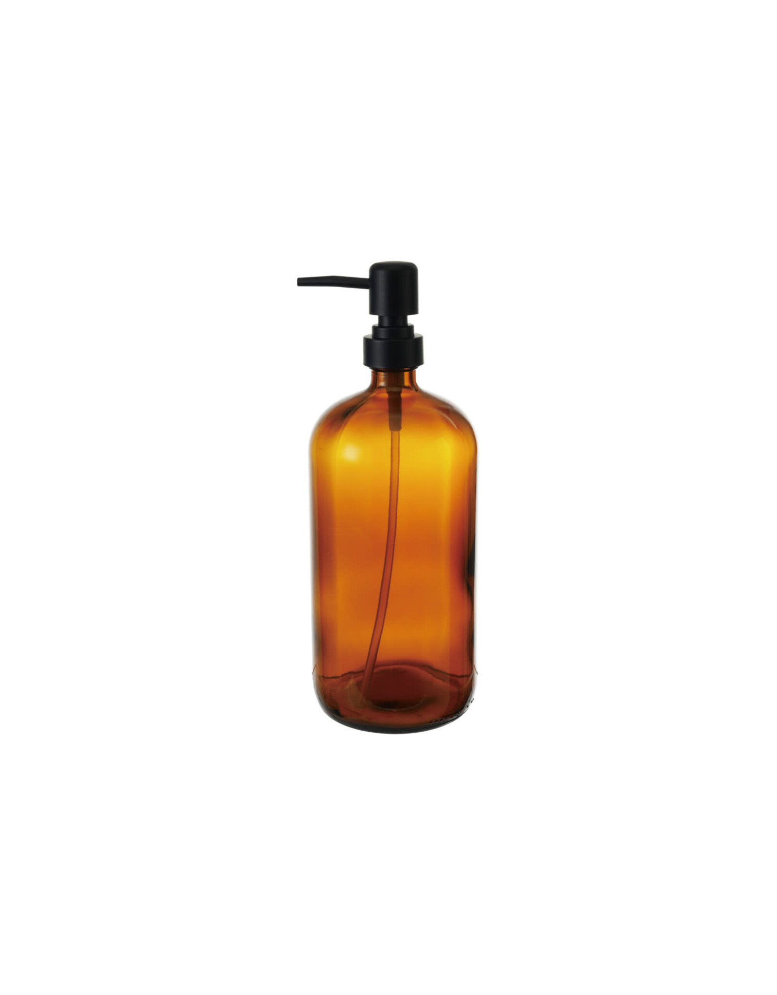 Glass Dispenser with Pump, Brown & Black