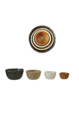 Textured Stoneware Nesting Bowls, S/4