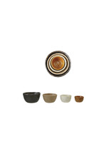Textured Stoneware Nesting Bowls, S/4