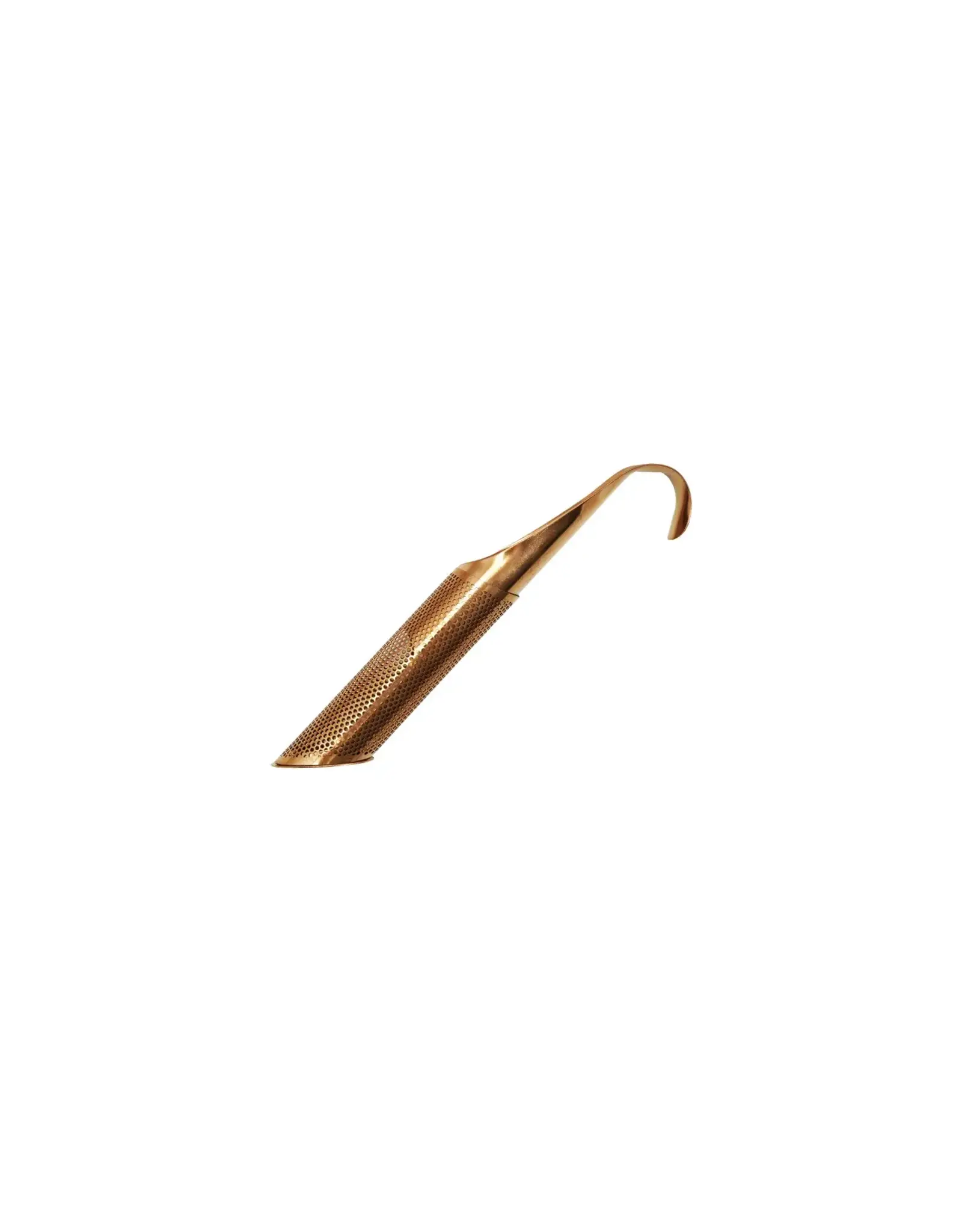 Stainless Steel Loose Tea Infuser with Over Mug Hook, Rose Gold Finish