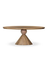 Bibianna Oval Dining Table, Smoked Honey