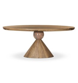 Bibianna Oval Dining Table, Smoked Honey