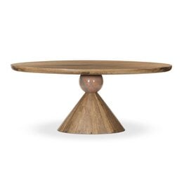Bibianna Oval Dining Table, Smoked Honey
