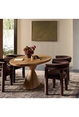 Bibianna Oval Dining Table, Smoked Honey