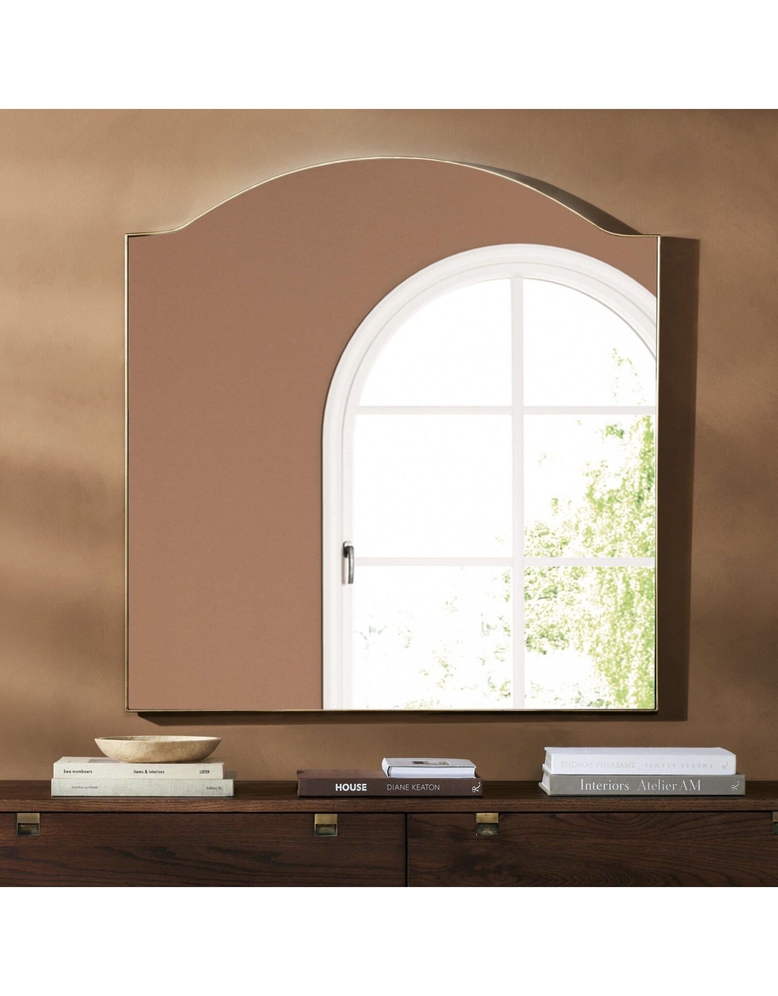 Jacques Mirror in Antique Brass