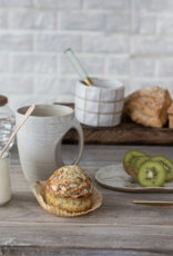 4" Round Glass Honey Jar w/Wood Honey Dipper