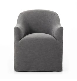 Cove Dining Chair With Casters, Bergamo Charcoal