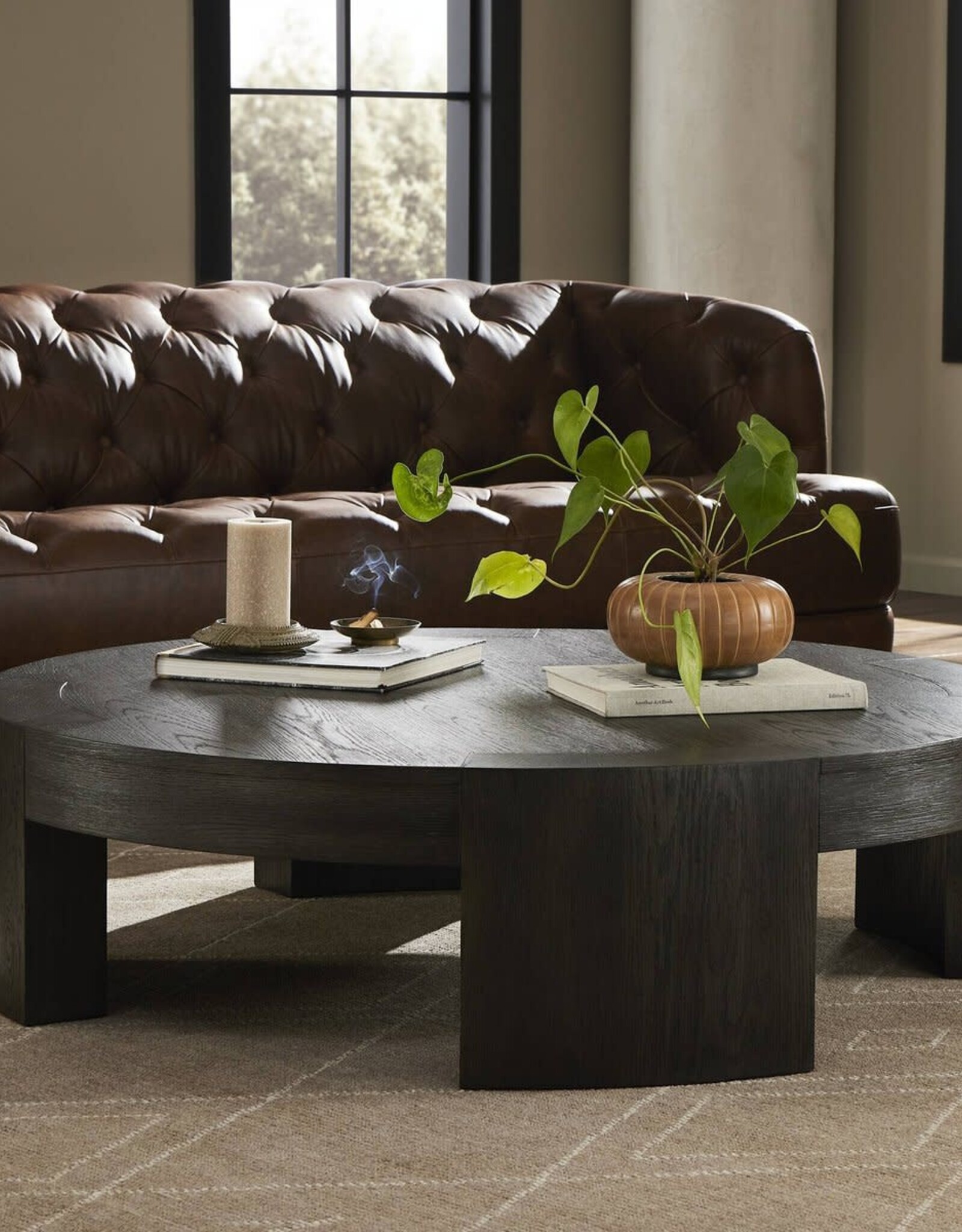 Sheffield Coffee Table,  Large - Charcoal Oak Veneer