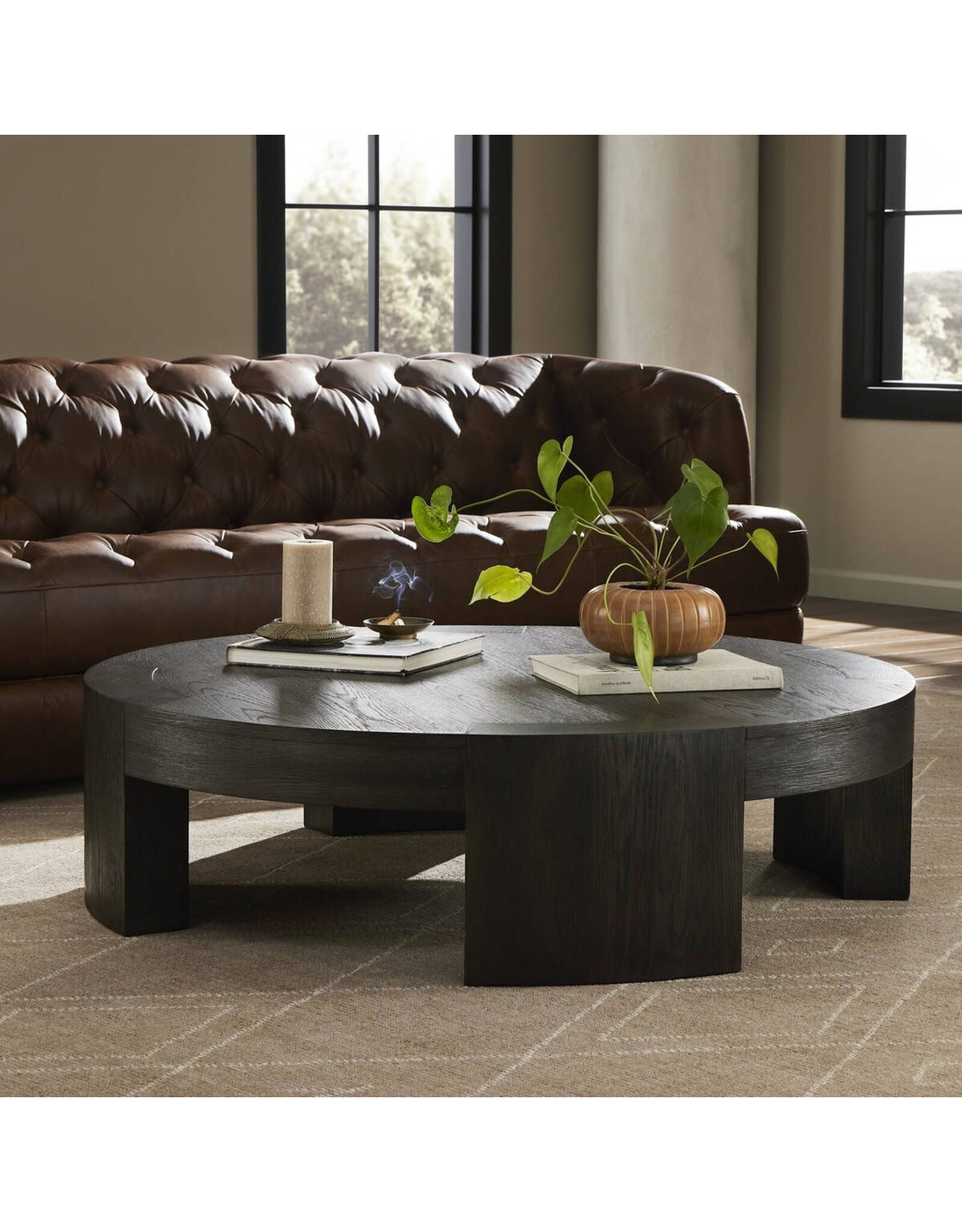 Sheffield Coffee Table,  Large - Charcoal Oak Veneer