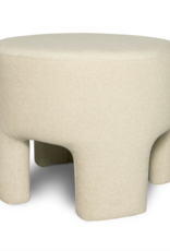 Ginger Ottoman in Velvet Natural