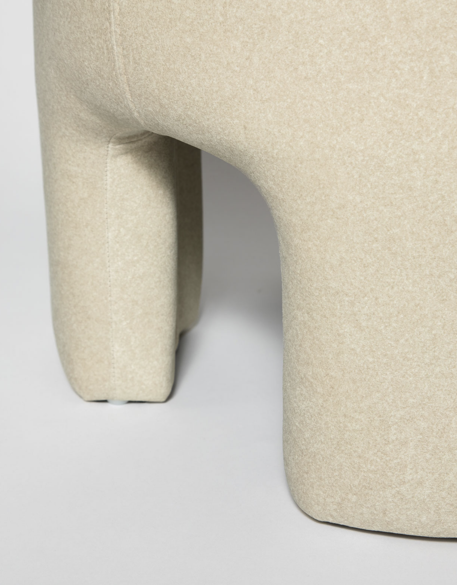 Ginger Ottoman in Velvet Natural