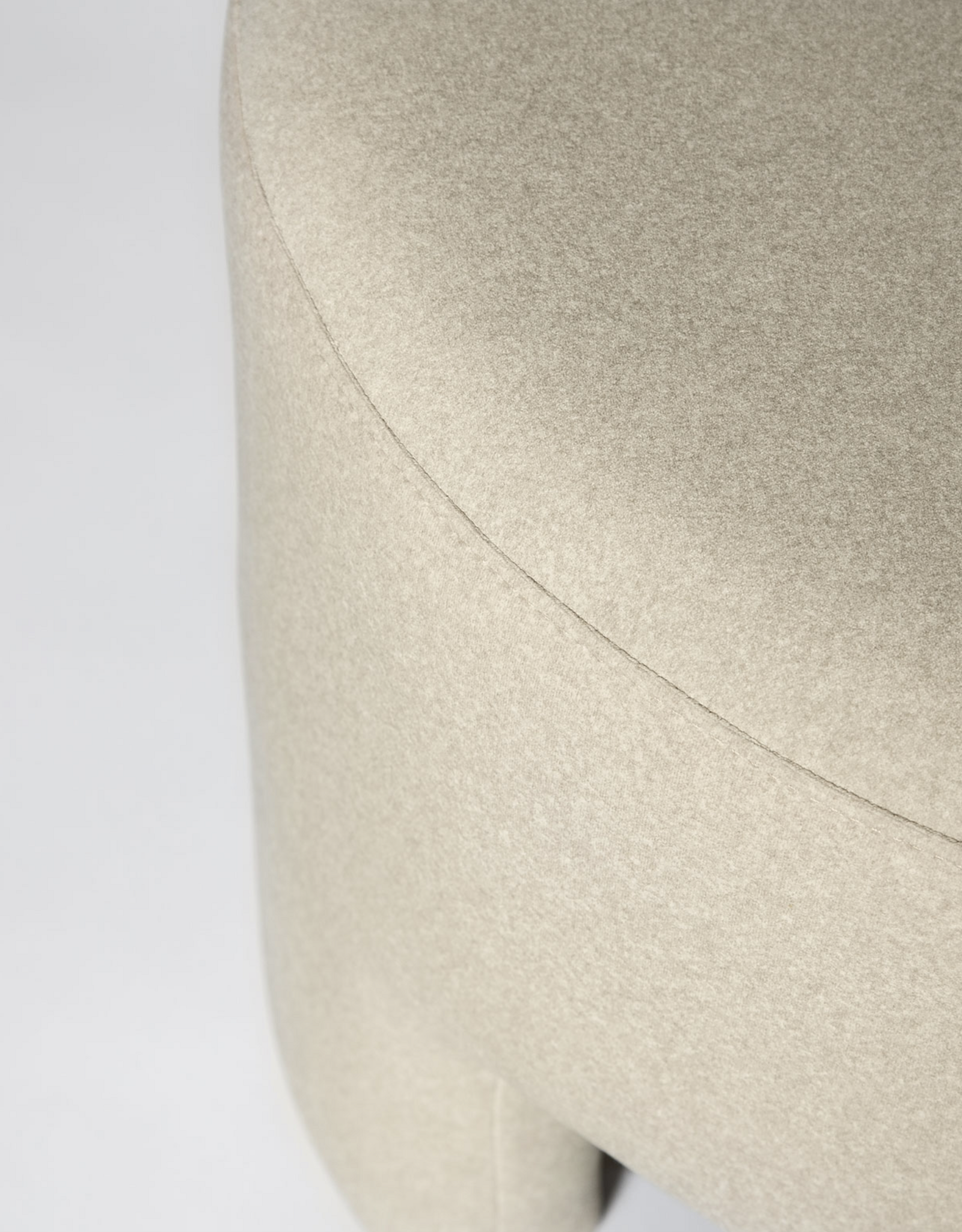 Ginger Ottoman in Velvet Natural