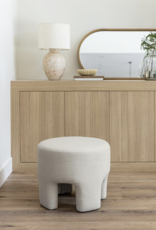 Ginger Ottoman in Velvet Natural