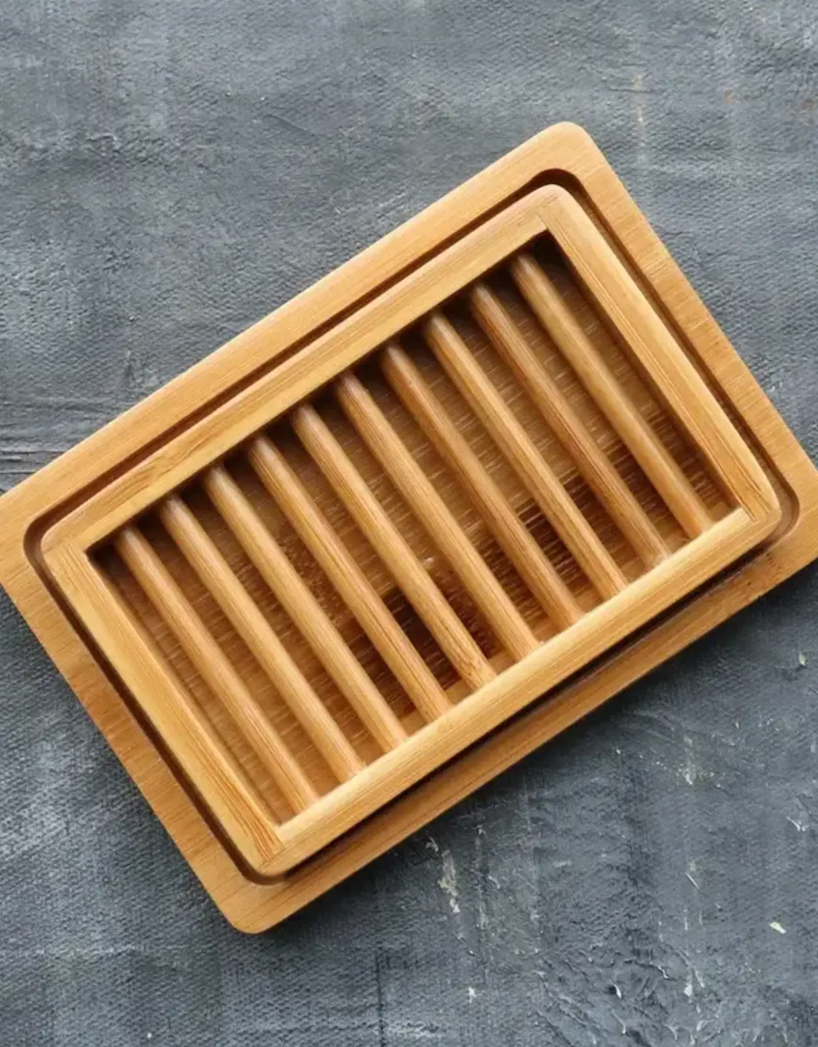 Dual-Layer Bamboo Soap Dish