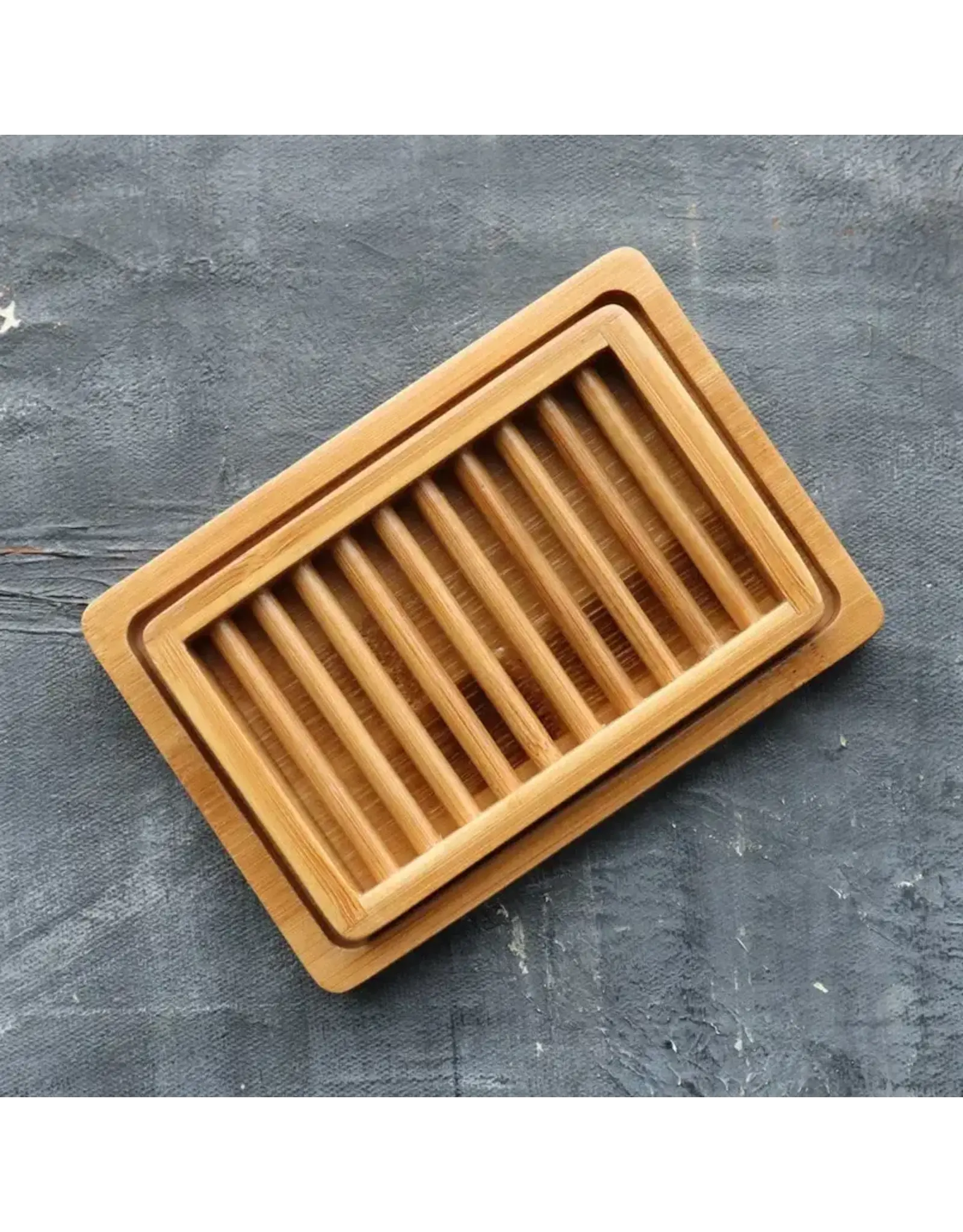 Dual-Layer Bamboo Soap Dish