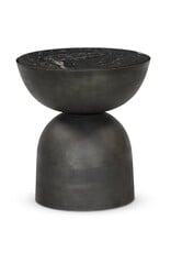 Corbett End Table in Polished Black Marble