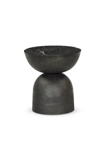 Corbett End Table in Polished Black Marble