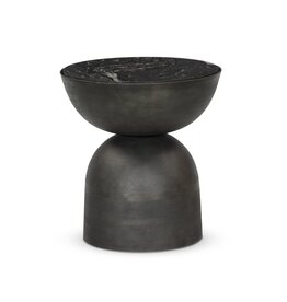 Corbett End Table in Polished Black Marble