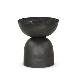 Corbett End Table in Polished Black Marble