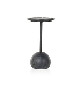 Viola Accent Table in Black Marble