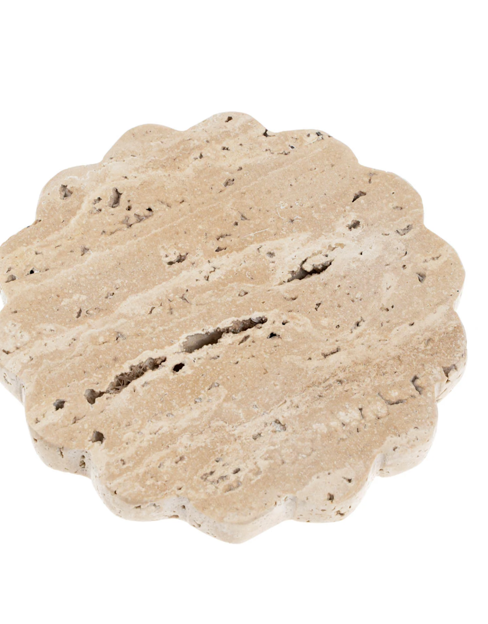 Travertine Scalloped Plate Small