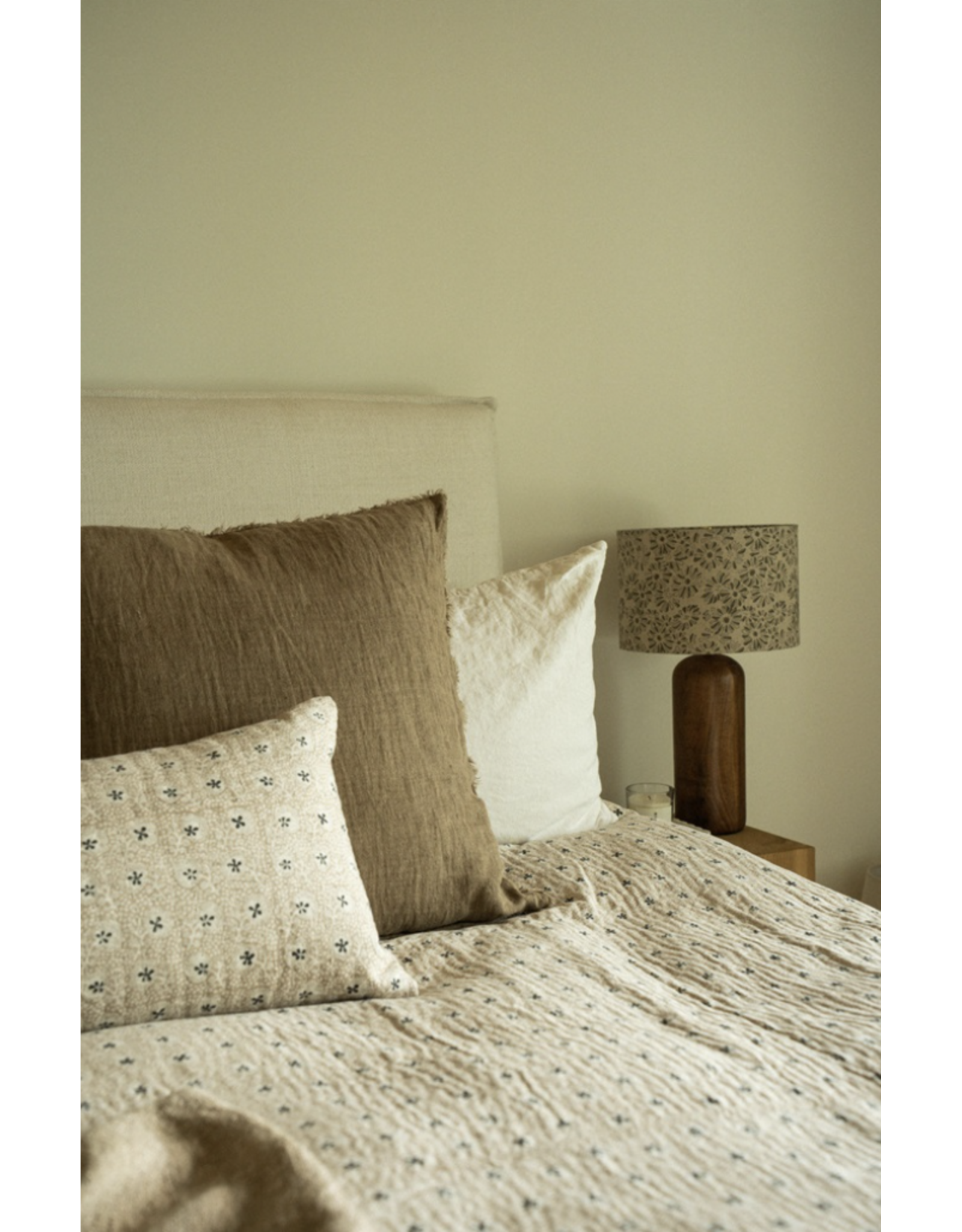 Clover Block Print Kantha Bed Blanket