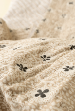Clover Block Print Kantha Bed Blanket