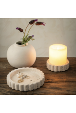 Travertine Scalloped Plate Small