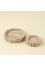 Travertine Scalloped Plate Small