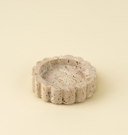 Travertine Scalloped Plate Small