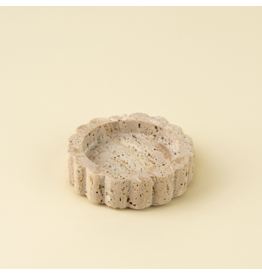 Travertine Scalloped Plate Small