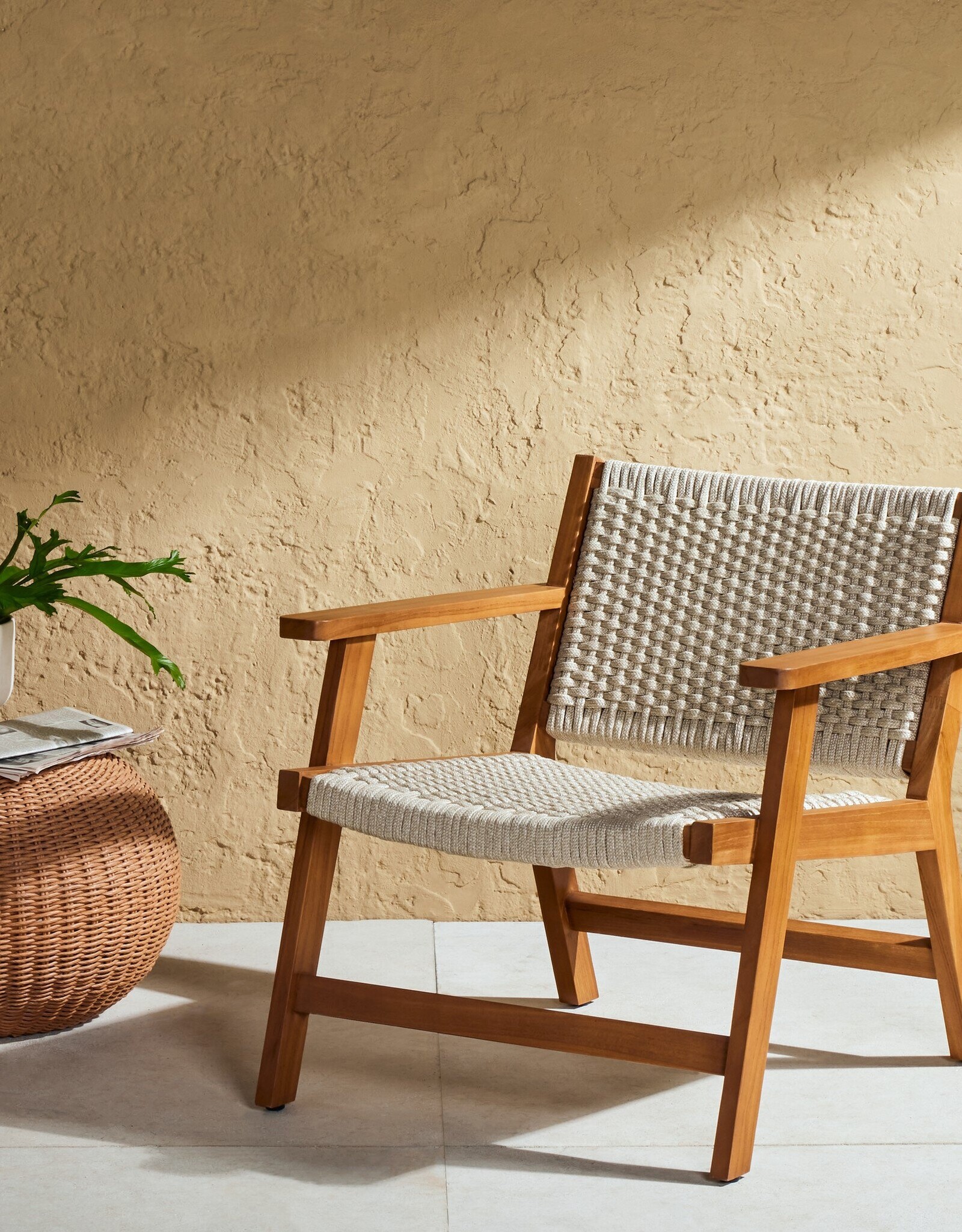 Delano Outdoor Chair in Ivory Rope