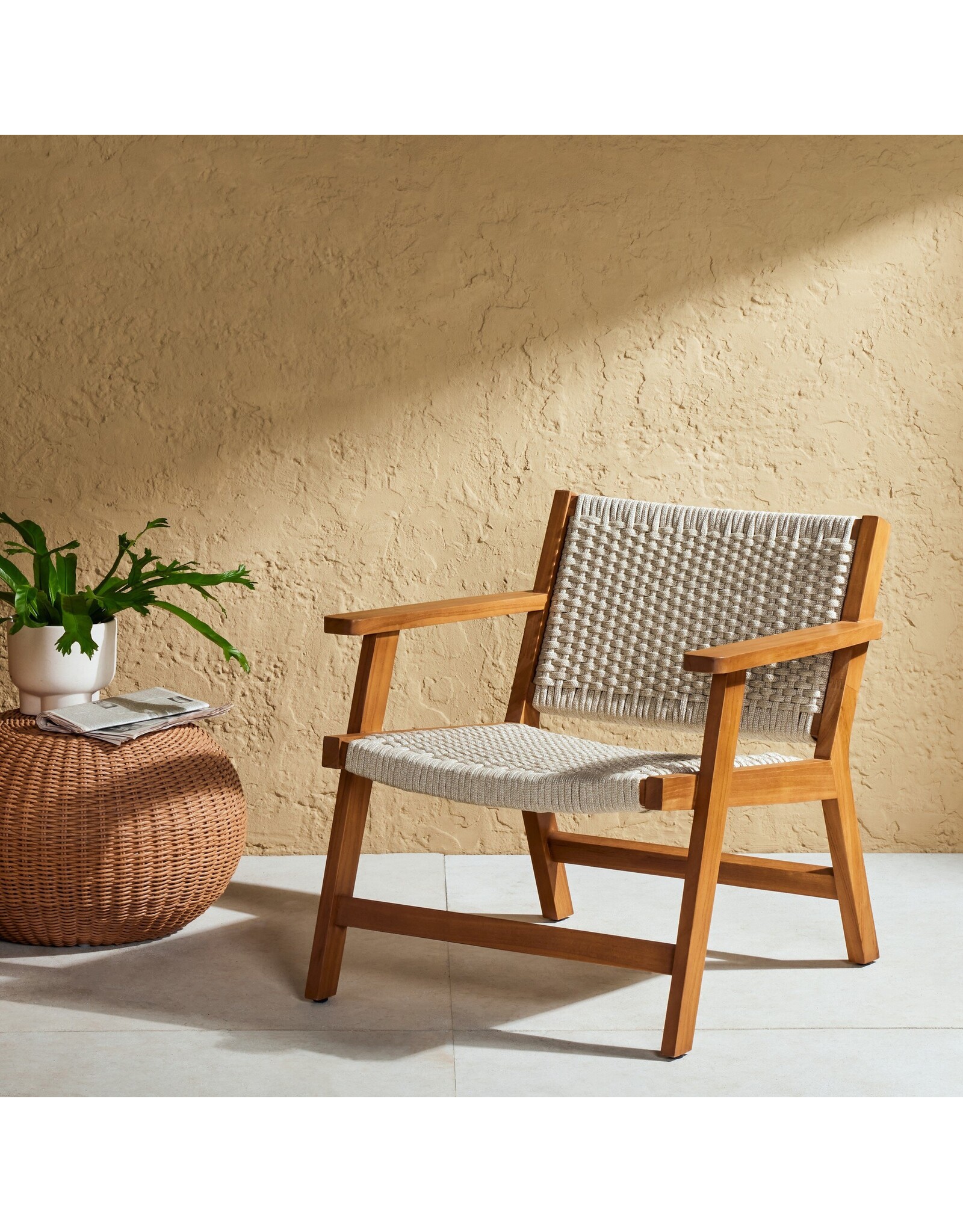 Delano Outdoor Chair in Ivory Rope