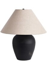 Russo Table Lamp, Aged Black Terracotta