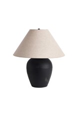 Russo Table Lamp, Aged Black Terracotta