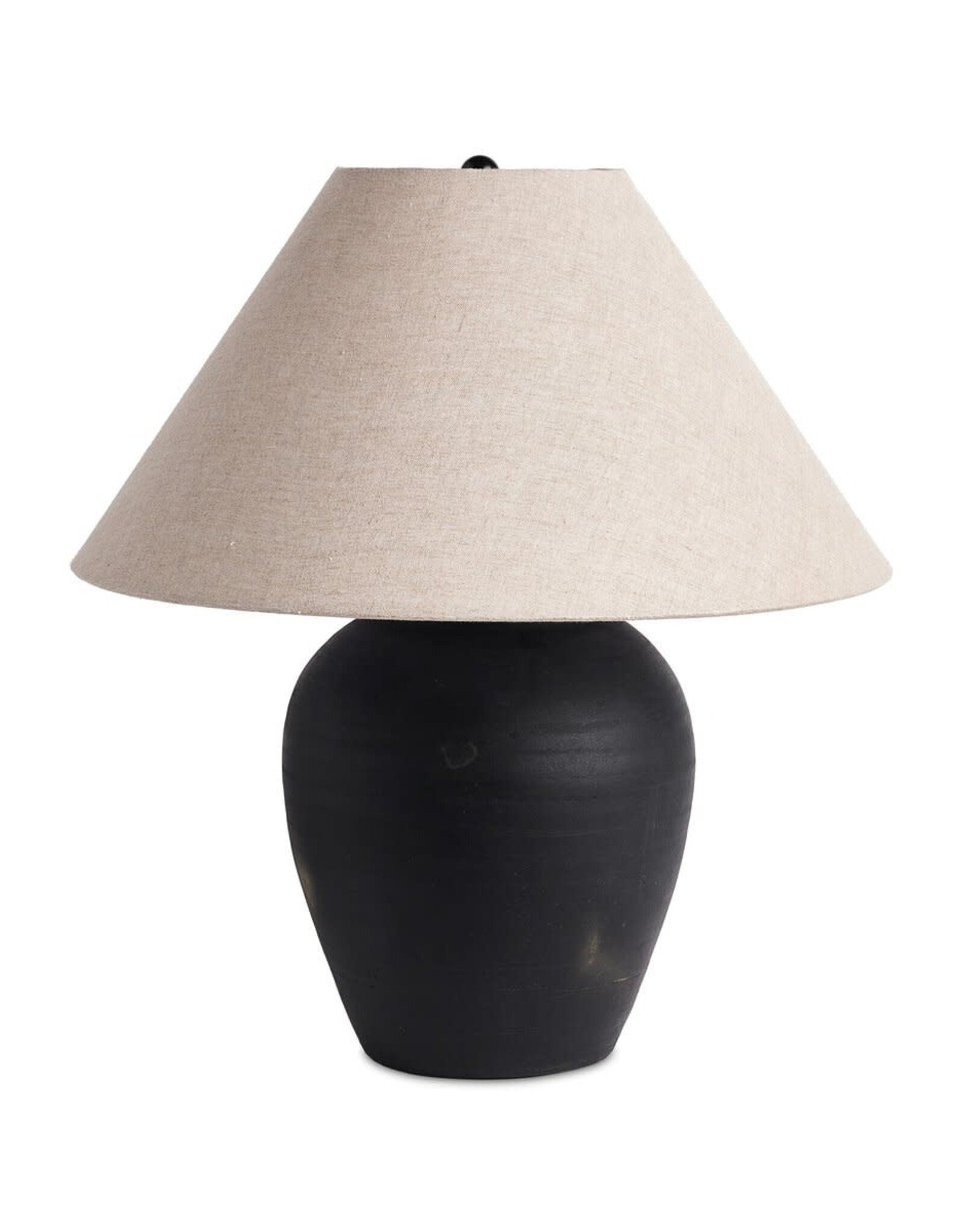 Russo Table Lamp, Aged Black Terracotta