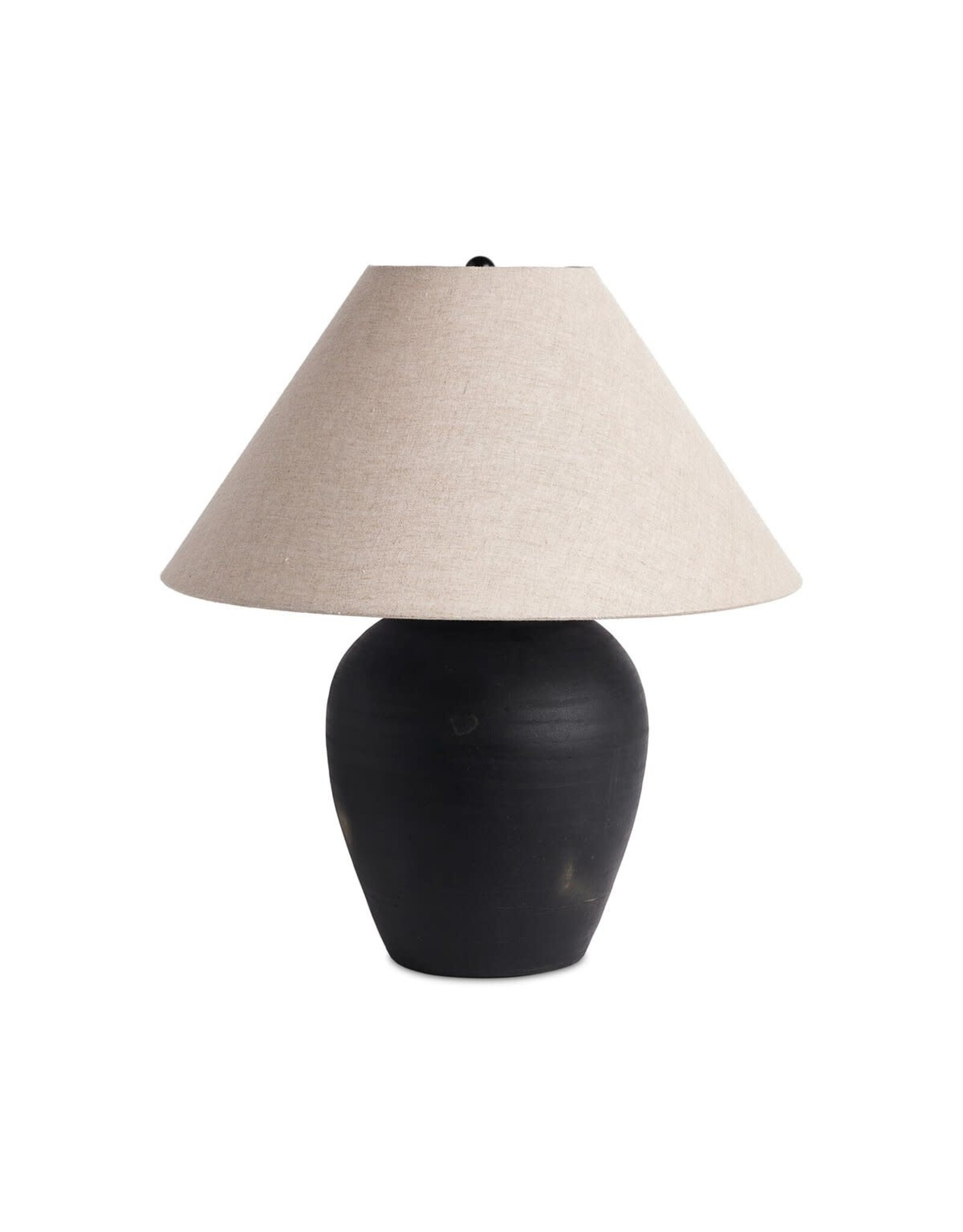 Russo Table Lamp, Aged Black Terracotta