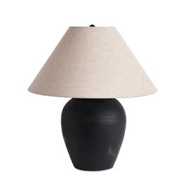 Russo Table Lamp, Aged Black Terracotta