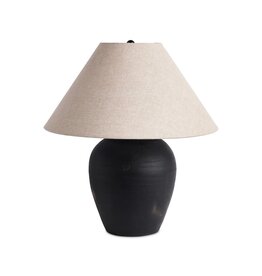 Russo Table Lamp, Aged Black Terracotta