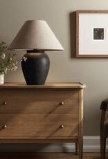 Russo Table Lamp, Aged Black Terracotta
