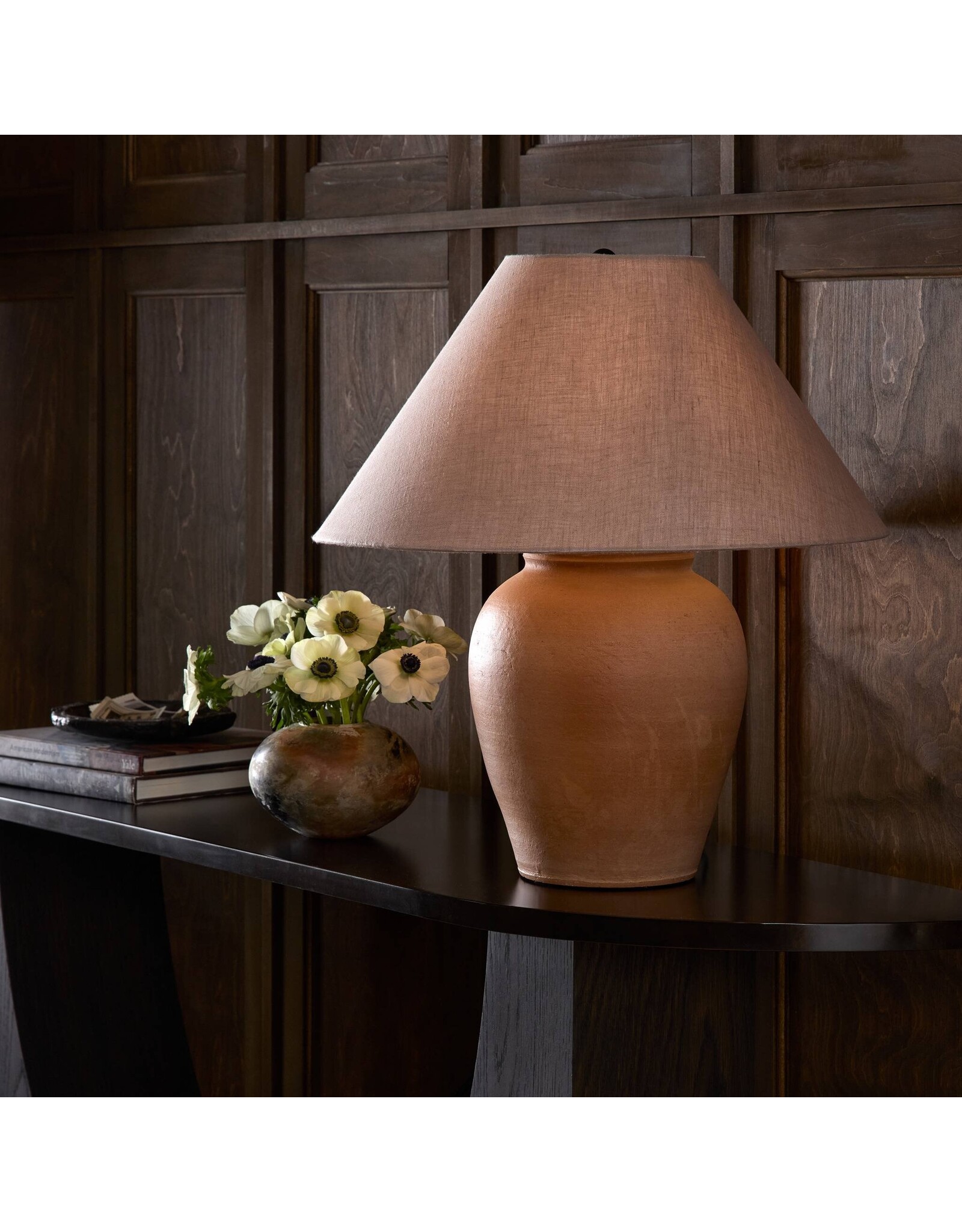Russo Table Lamp, Aged Natural Terracotta