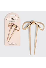 Mini Metal Bow French Hair Pin - Gold