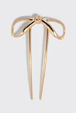 Mini Metal Bow French Hair Pin - Gold