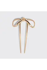 Mini Metal Bow French Hair Pin - Gold