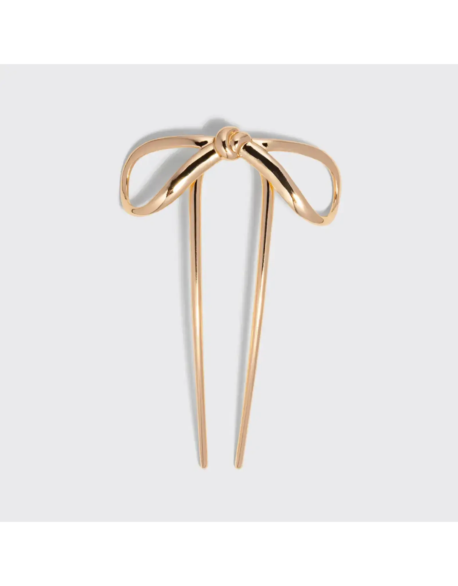Mini Metal Bow French Hair Pin - Gold